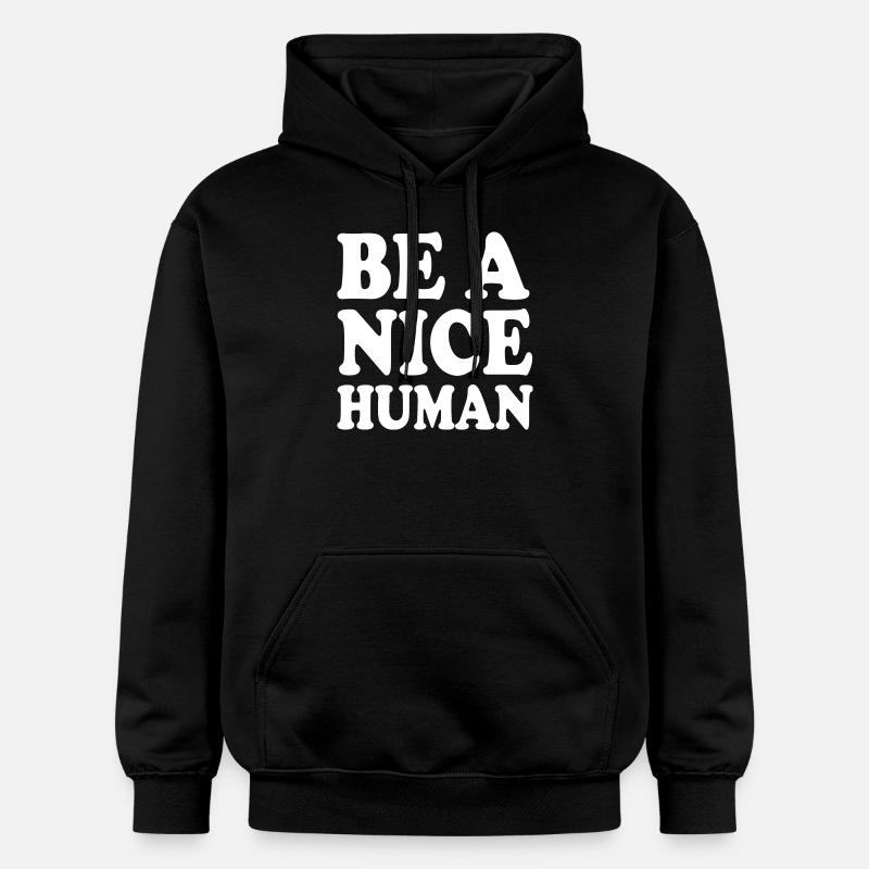 Be a nice human - Gildan Unisex Softstyle® Midweight Hoodie - Schwarz