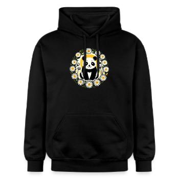 Großer Panda - Gildan Unisex Softstyle® Midweight Hoodie - Schwarz - Vorne - Marisol (170cm) & Nik (191cm)