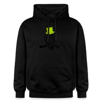 owl sir - Gildan Unisex Softstyle® Midweight Hoodie - Schwarz - Vorne - Marisol (170cm) & Nik (191cm)