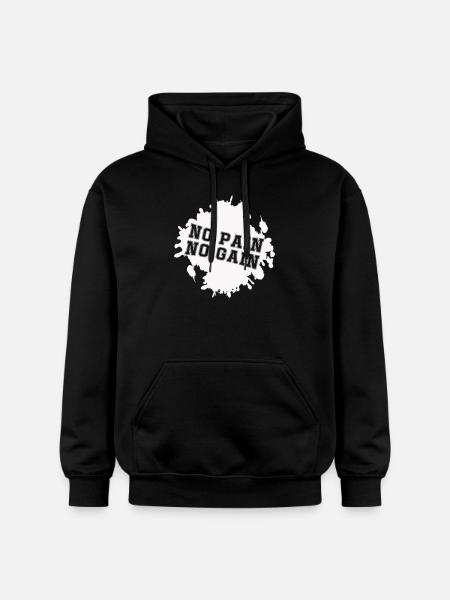 No Pain No Gain Blobs - Gildan Unisex Softstyle® Midweight Hoodie - black
