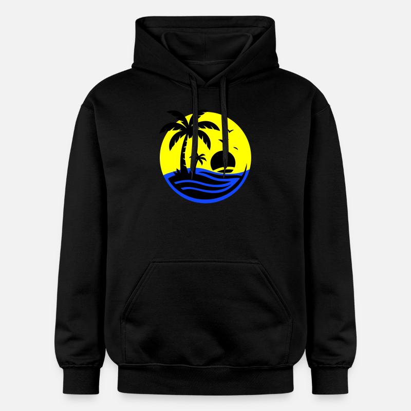 Île Palmiers Mer - Sweat à capuche Softstyle® Gildan Unisexe - noir