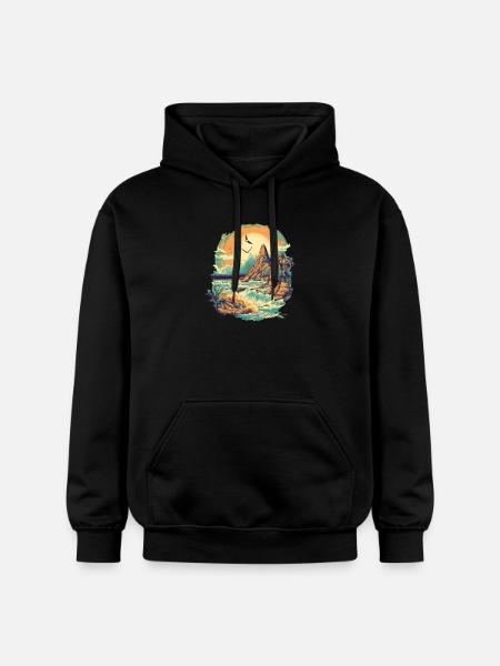 Beach - Gildan Unisex Softstyle® Midweight Hoodie - black