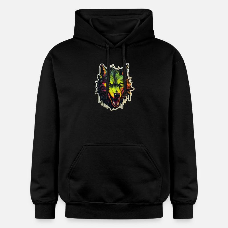 Loup - Illustration - Sweat à capuche Softstyle® Gildan Unisexe - noir