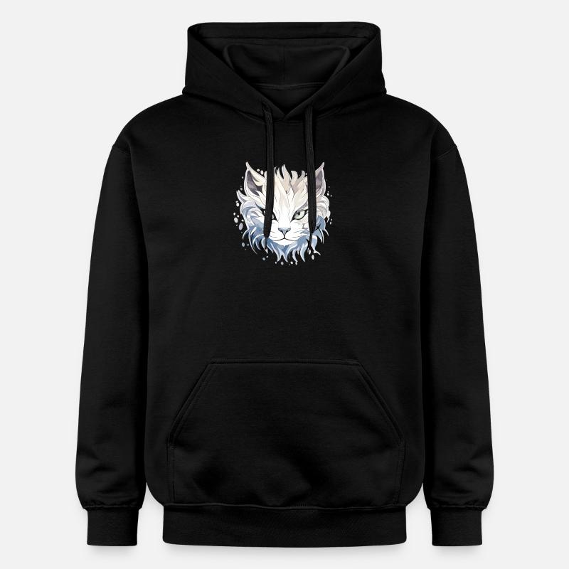 Chat - illustration - Sweat à capuche Softstyle® Gildan Unisexe - noir