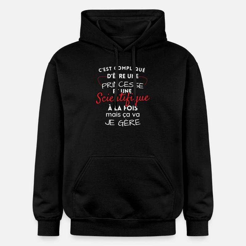 Princesse et Scientifique, je gère! - Sweat à capuche Softstyle® Gildan Unisexe - noir