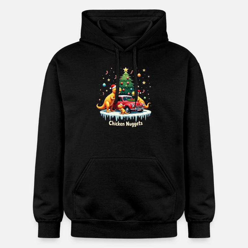 Dino de Noël - Chicken Fun - Sweat à capuche Softstyle® Gildan Unisexe - noir