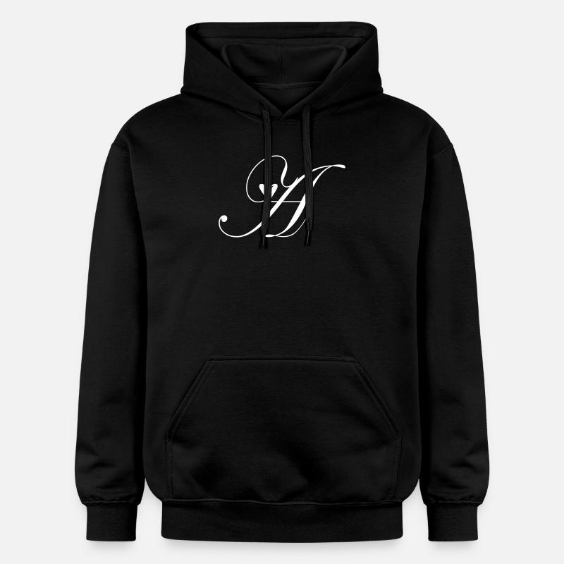 Monogramm A Herz Ranke - Gildan Unisex Softstyle® Midweight Hoodie - Schwarz