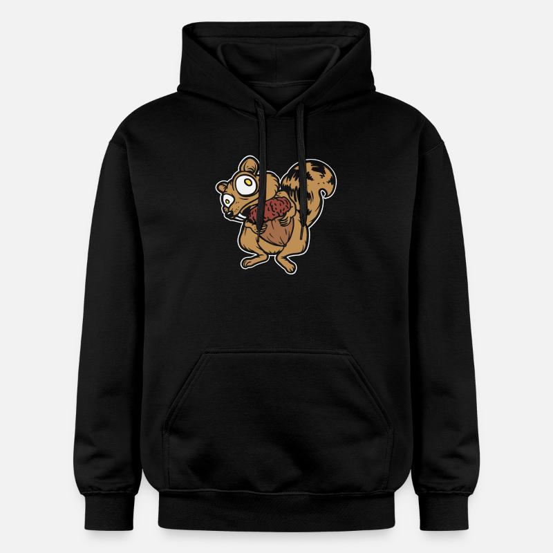 Écureuil super drôle - animal drôle - Sweat à capuche Softstyle® Gildan Unisexe - noir