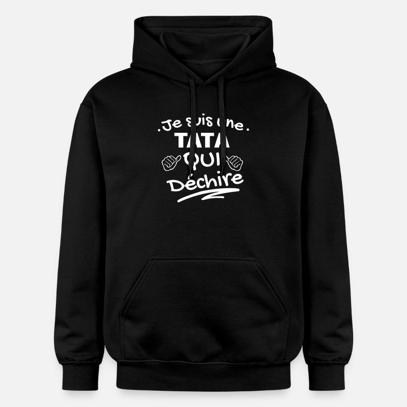 T-shirt Affirmation TATA Qui Déchire - Sweat à capuche Softstyle® Gildan Unisexe - noir
