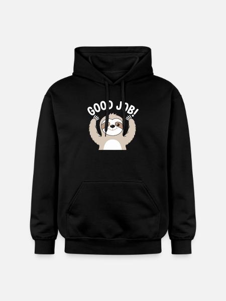 Sloth Good Job Cheer - Gildan Unisex Softstyle® Midweight Hoodie - black