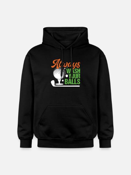 Golf - Always Wash Your Balls - Gildan Unisex Softstyle® Midweight Hoodie - black