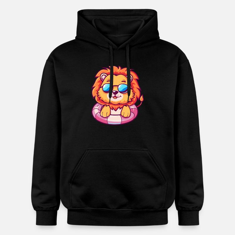Löwe Comic Cool - Gildan Unisex Softstyle® Midweight Hoodie - Schwarz