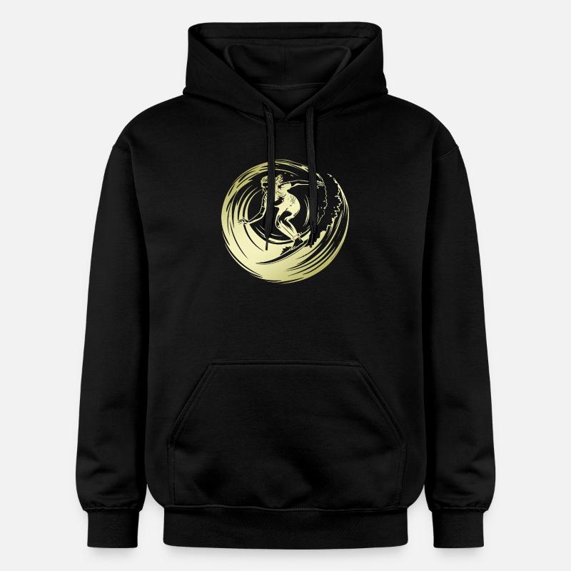 Silhouette de surfeur Surf - Sweat à capuche Softstyle® Gildan Unisexe - noir