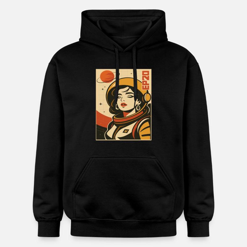 Astronaut Retro Space Comic - Sweat à capuche Softstyle® Gildan Unisexe - noir