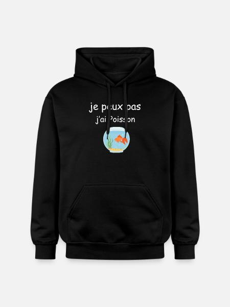 Ich kann keinen Fisch essen - Gildan Unisex Softstyle® Midweight Hoodie - Schwarz