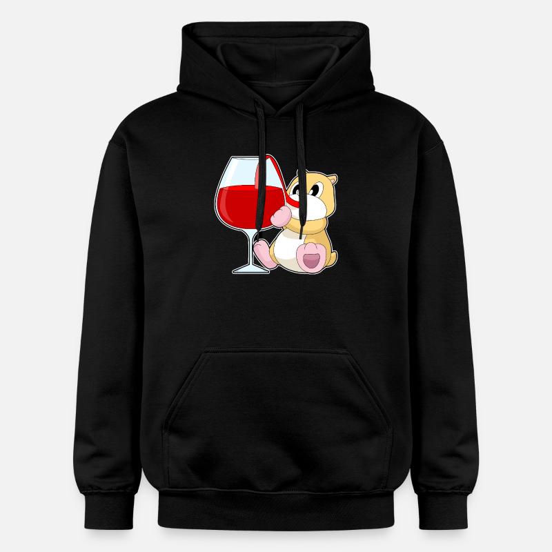 Vin rouge de hamster - Sweat à capuche Softstyle® Gildan Unisexe - noir