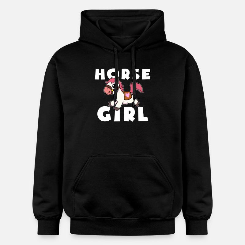 Fille Cheval Poney Mignonne - Sweat à capuche Softstyle® Gildan Unisexe - noir