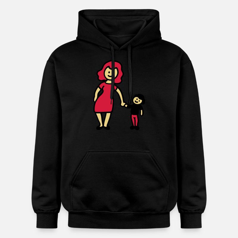 Mutter / Oma + Kind 3 - Gildan Unisex Softstyle® Midweight Hoodie - Schwarz