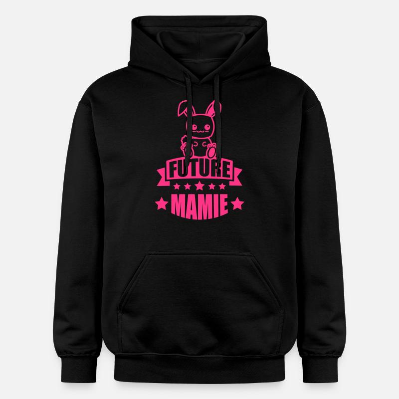 annonce grossesse future mamie - Sweat à capuche Softstyle® Gildan Unisexe - noir