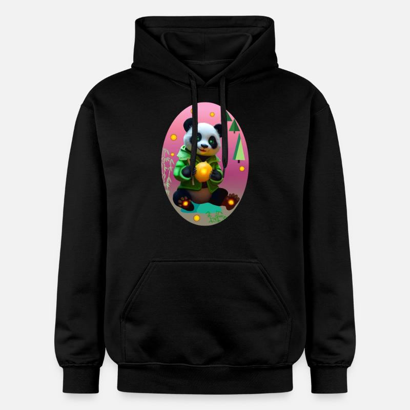 Cyber panda avec citron néon - Sweat à capuche Softstyle® Gildan Unisexe - noir