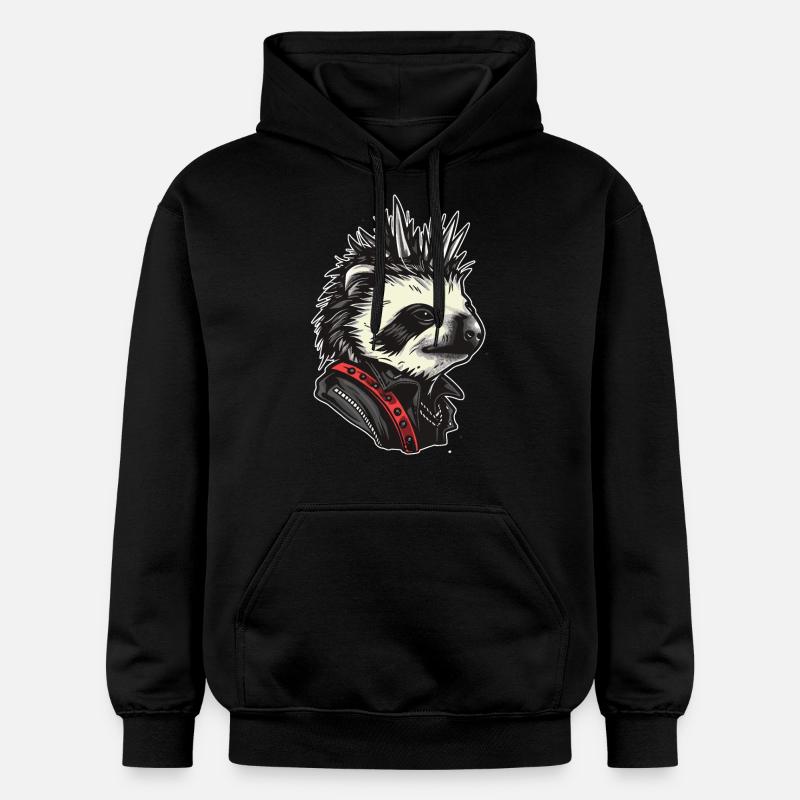 Paresseux punk cool - Sweat à capuche Softstyle® Gildan Unisexe - noir