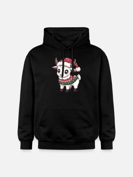 Bergziege Weihnachten Comic - Gildan Unisex Softstyle® Midweight Hoodie - Schwarz