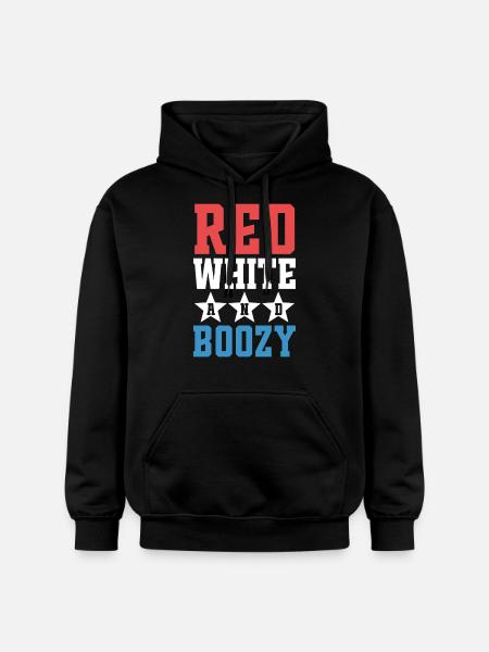 Red White and Boozy - Gildan Unisex Softstyle® Midweight Hoodie - black
