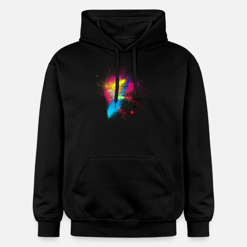 Design Abstrait Peinture - Sweat à capuche Softstyle® Gildan Unisexe - noir