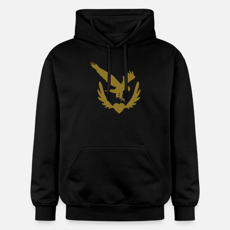 winged_cœur_aigle - Sweat à capuche Softstyle® Gildan Unisexe - noir