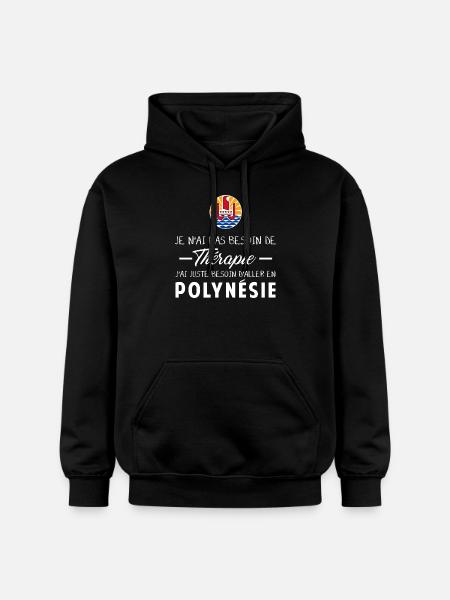 Thérapie Polynésie - Sweat à capuche Softstyle® Gildan Unisexe - noir