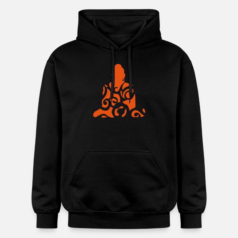 bouddha bouddhisme statue design art - Sweat à capuche Softstyle® Gildan Unisexe - noir