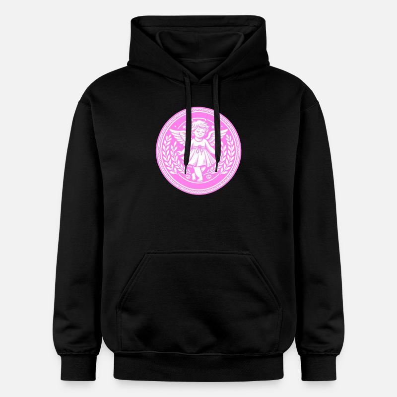 Logo de l’ange gardien - Sweat à capuche Softstyle® Gildan Unisexe - noir