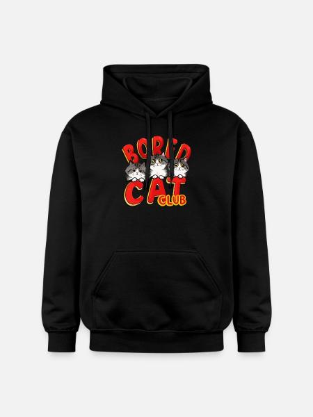 Bored Cat Club - Gildan Unisex Softstyle® Midweight Hoodie - black