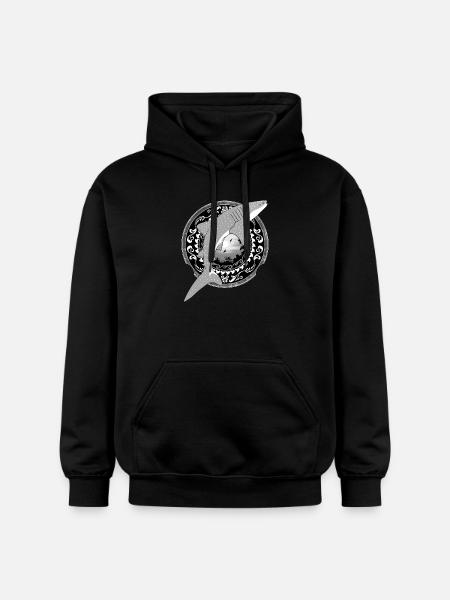 Whale Shark Hawaiian - Gildan Unisex Softstyle® Midweight Hoodie - black