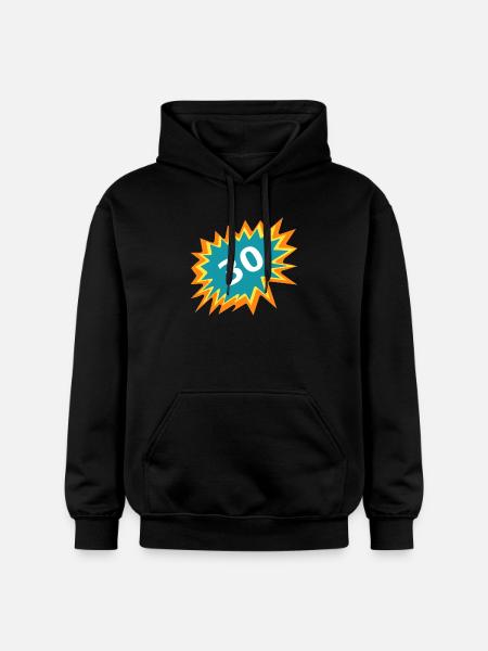 30th Birthday, Burst Sticker - Gildan Unisex Softstyle® Midweight Hoodie - black