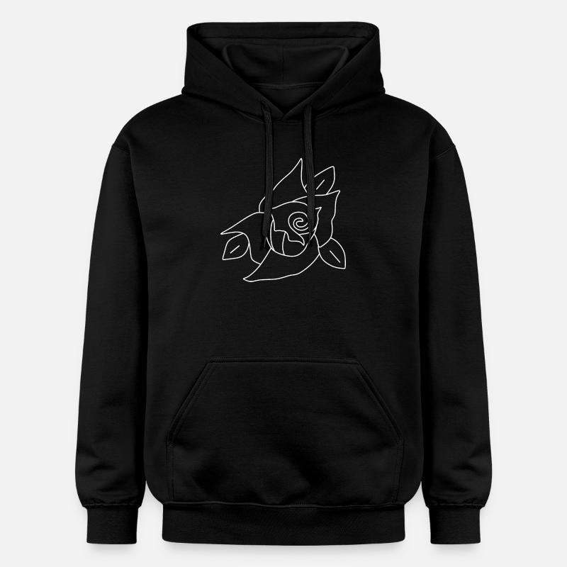 Fleur, Blanc, Fleur Blanche - Sweat à capuche Softstyle® Gildan Unisexe - noir