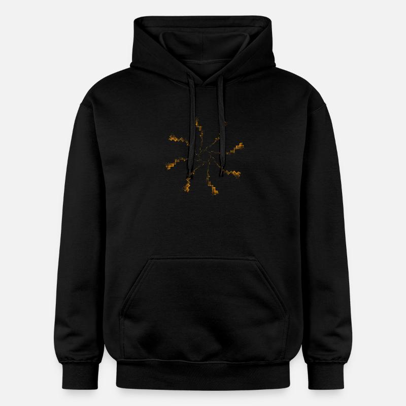 Pixel de feux d’artifice Éolienne gyroscopique - Sweat à capuche Softstyle® Gildan Unisexe - noir