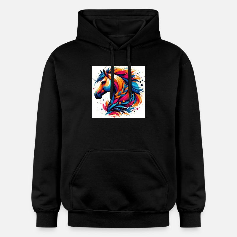 Cheval - Sweat à capuche Softstyle® Gildan Unisexe - noir