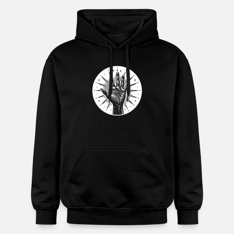 Main étoile avec flashs - Sweat à capuche Softstyle® Gildan Unisexe - noir