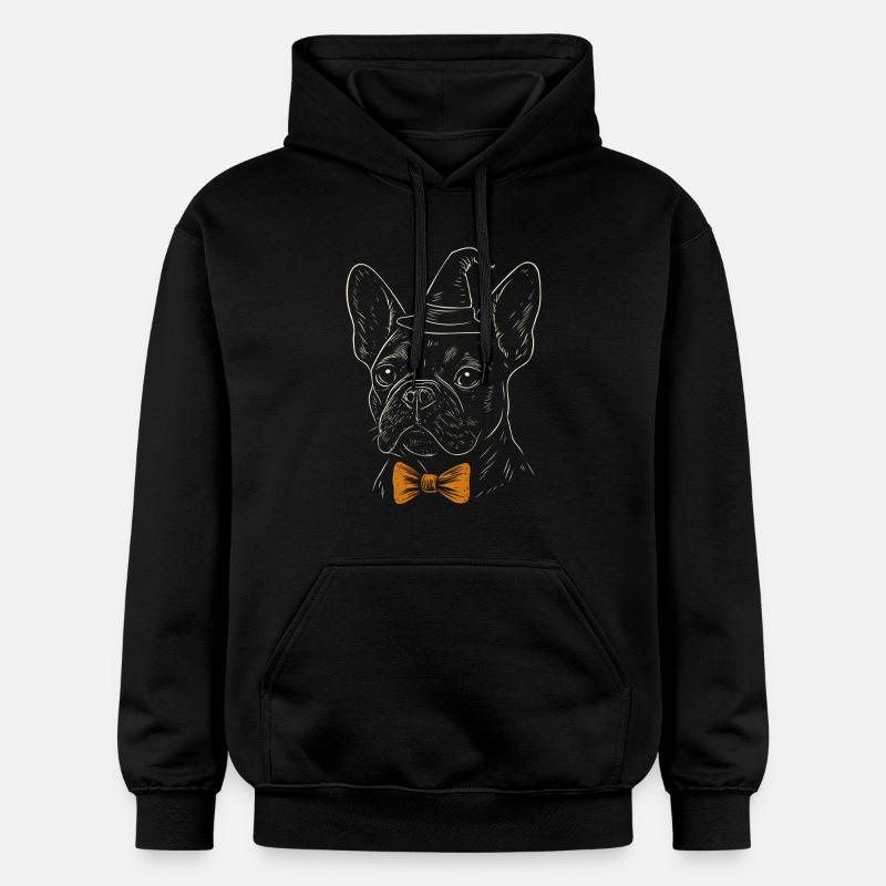 Frenchie Halloween - Spooky Gentleman Dog - Sweat à capuche Softstyle® Gildan Unisexe - noir