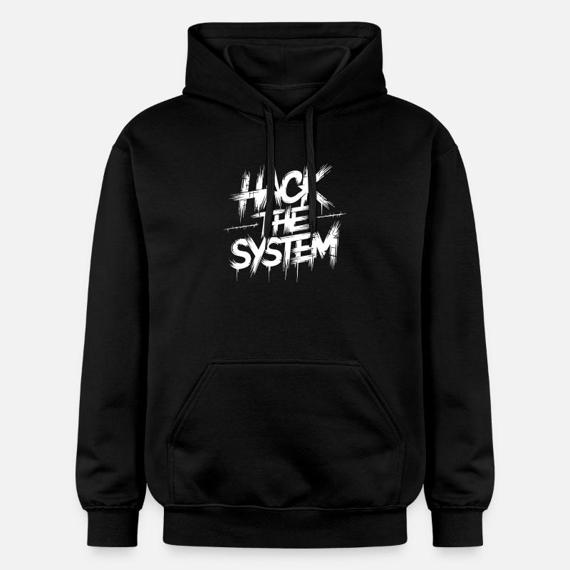 Hack the System Graffiti - Gildan Unisex Softstyle® Midweight Hoodie - black