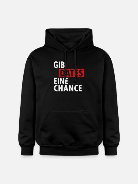 Give dates a chance - Gildan Unisex Softstyle® Midweight Hoodie - black