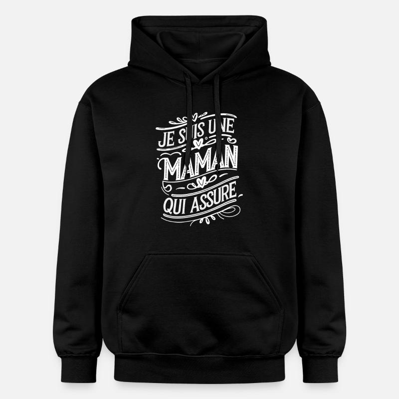 Ich bin eine Mutter, die versichert - Gildan Unisex Softstyle® Midweight Hoodie - Schwarz