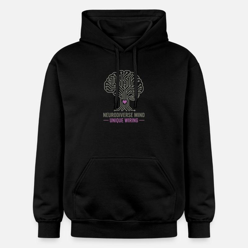 NEURODIVERSE MIND Unique Wiring Awareness  - Sweat à capuche Softstyle® Gildan Unisexe - noir