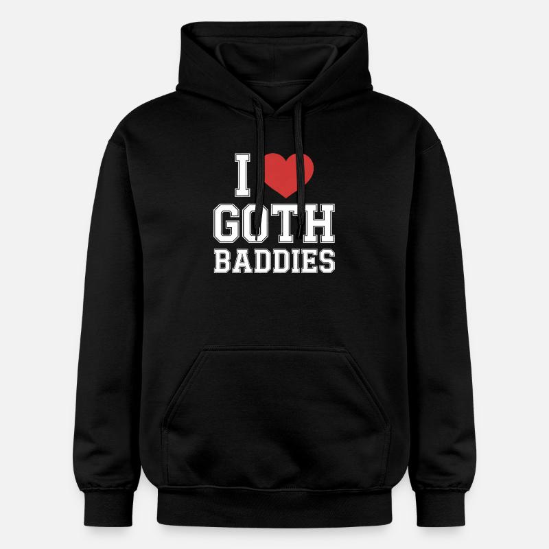 J’adore les méchants gothiques - Sweat à capuche Softstyle® Gildan Unisexe - noir