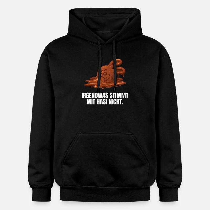 Something's wrong with bunny Easter - Gildan Unisex Softstyle® Midweight Hoodie - black