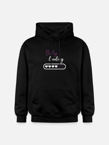 Baby Loading Heart Progress - Gildan Unisex Softstyle® Midweight Hoodie - black