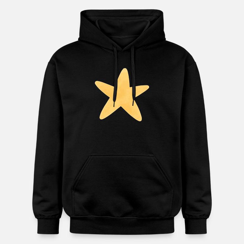 Étoile dorée à l’aquarelle - Sweat à capuche Softstyle® Gildan Unisexe - noir