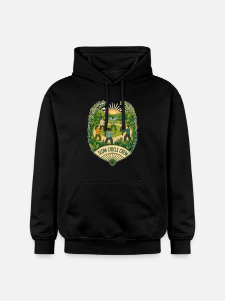 SLOW CIRCLE CREW Clouds - Gildan Unisex Softstyle® Midweight Hoodie - black