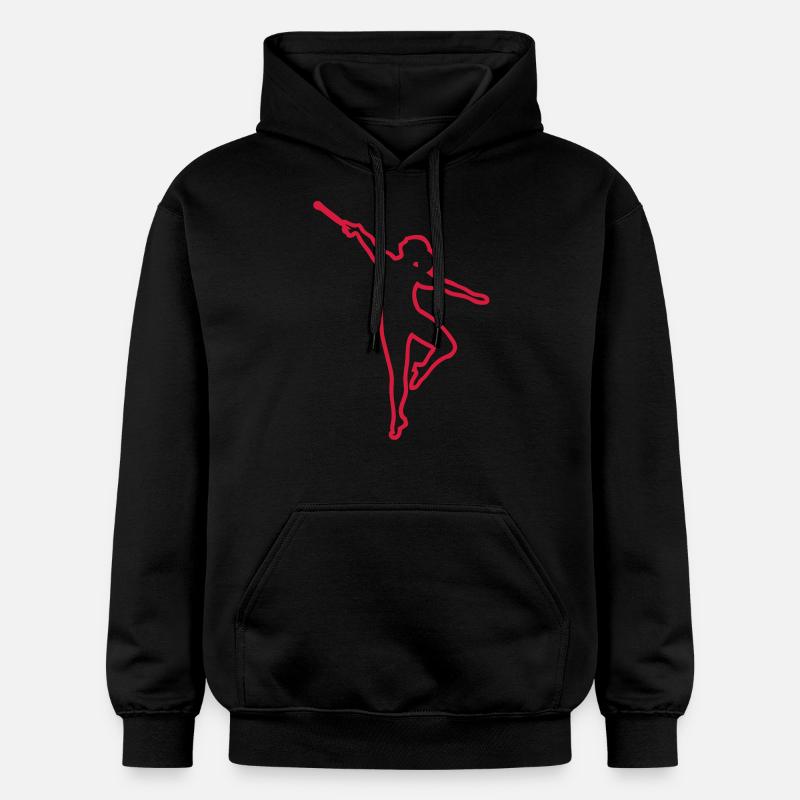 danseuse twirling baton trace1 - Sweat à capuche Softstyle® Gildan Unisexe - noir